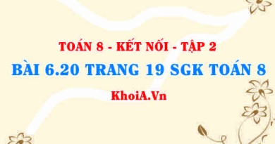 Bài 6.20 trang 19 Toán 8 Kết nối tri thức Tập 2